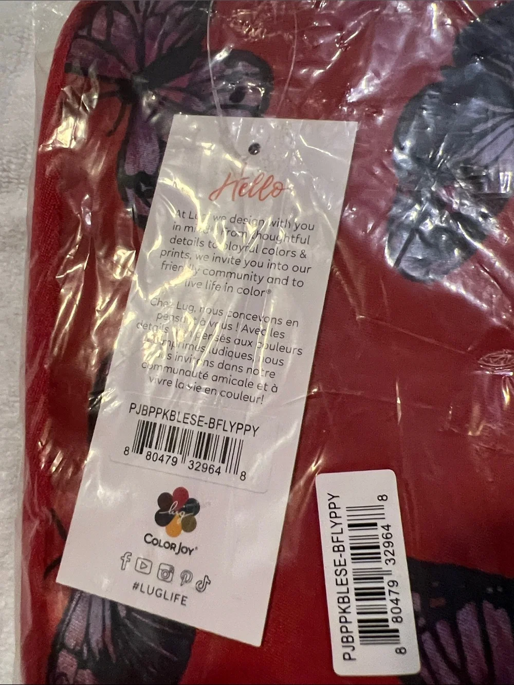 Lug Packable Puddlejumper in Butterfly Poppy NWT